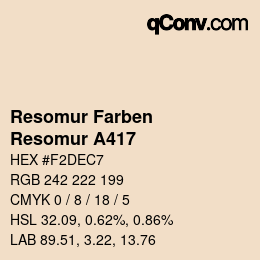 カラーコード: Resomur Farben - Resomur A417 | qconv.com