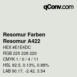 Farbcode: Resomur Farben - Resomur A422 | qconv.com