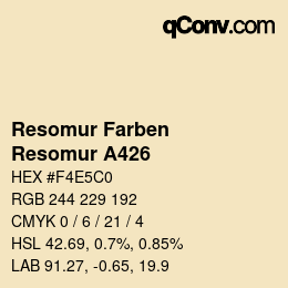 Farbcode: Resomur Farben - Resomur A426 | qconv.com