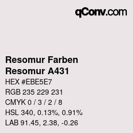 カラーコード: Resomur Farben - Resomur A431 | qconv.com