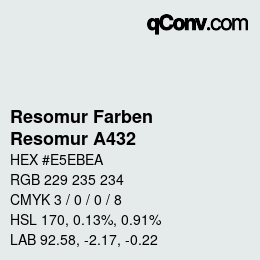 カラーコード: Resomur Farben - Resomur A432 | qconv.com