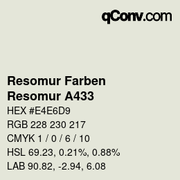 カラーコード: Resomur Farben - Resomur A433 | qconv.com