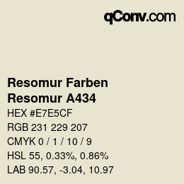 Farbcode: Resomur Farben - Resomur A434 | qconv.com