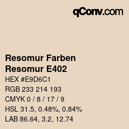 カラーコード: Resomur Farben - Resomur E402 | qconv.com