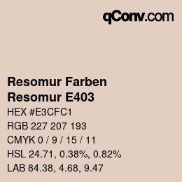 Farbcode: Resomur Farben - Resomur E403 | qconv.com