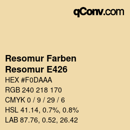 カラーコード: Resomur Farben - Resomur E426 | qconv.com