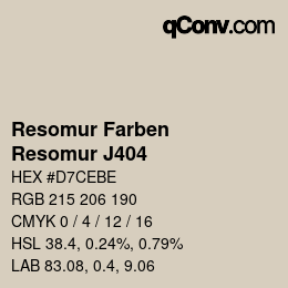 Farbcode: Resomur Farben - Resomur J404 | qconv.com