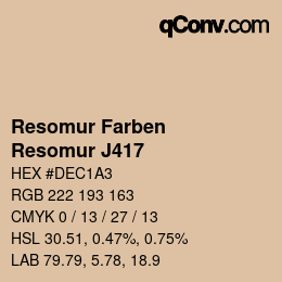 カラーコード: Resomur Farben - Resomur J417 | qconv.com