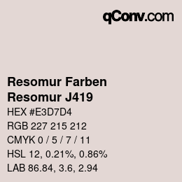 カラーコード: Resomur Farben - Resomur J419 | qconv.com