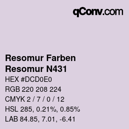 カラーコード: Resomur Farben - Resomur N431 | qconv.com