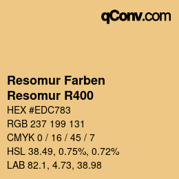 カラーコード: Resomur Farben - Resomur R400 | qconv.com