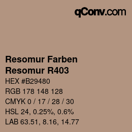 カラーコード: Resomur Farben - Resomur R403 | qconv.com