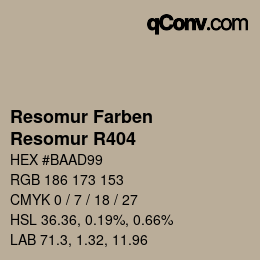 カラーコード: Resomur Farben - Resomur R404 | qconv.com