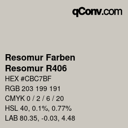 カラーコード: Resomur Farben - Resomur R406 | qconv.com