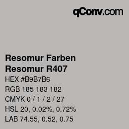 カラーコード: Resomur Farben - Resomur R407 | qconv.com