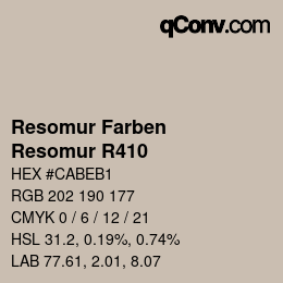 カラーコード: Resomur Farben - Resomur R410 | qconv.com
