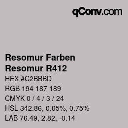 カラーコード: Resomur Farben - Resomur R412 | qconv.com