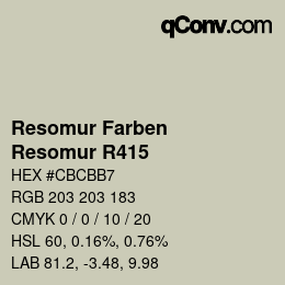 カラーコード: Resomur Farben - Resomur R415 | qconv.com