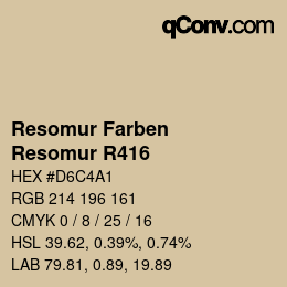 カラーコード: Resomur Farben - Resomur R416 | qconv.com