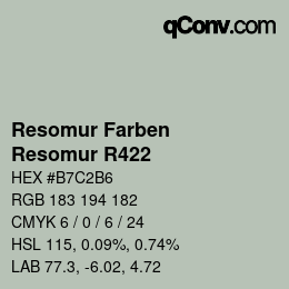 カラーコード: Resomur Farben - Resomur R422 | qconv.com