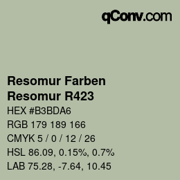 カラーコード: Resomur Farben - Resomur R423 | qconv.com