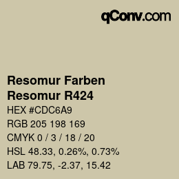 カラーコード: Resomur Farben - Resomur R424 | qconv.com