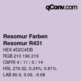 カラーコード: Resomur Farben - Resomur R431 | qconv.com