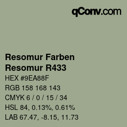 カラーコード: Resomur Farben - Resomur R433 | qconv.com