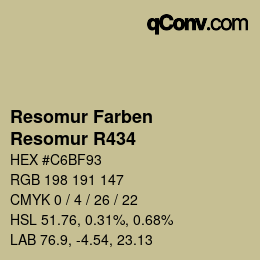 カラーコード: Resomur Farben - Resomur R434 | qconv.com