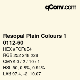 Código de color: Resopal Plain Colours 1 - 0112-60 | qconv.com