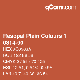 Código de color: Resopal Plain Colours 1 - 0314-60 | qconv.com