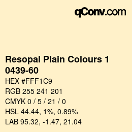 Código de color: Resopal Plain Colours 1 - 0439-60 | qconv.com