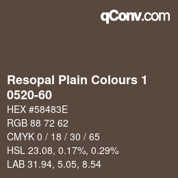 カラーコード: Resopal Plain Colours 1 - 0520-60 | qconv.com