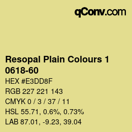 Farbcode: Resopal Plain Colours 1 - 0618-60 | qconv.com