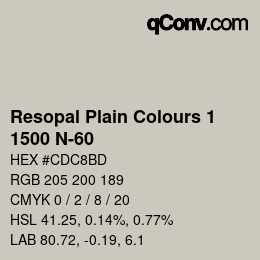 Código de color: Resopal Plain Colours 1 - 1500 N-60 | qconv.com