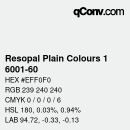 Código de color: Resopal Plain Colours 1 - 6001-60 | qconv.com