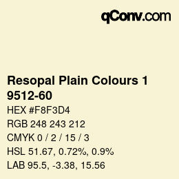 Farbcode: Resopal Plain Colours 1 - 9512-60 | qconv.com