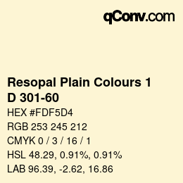 Farbcode: Resopal Plain Colours 1 - D 301-60 | qconv.com