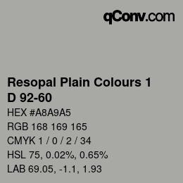 Código de color: Resopal Plain Colours 1 - D 92-60 | qconv.com