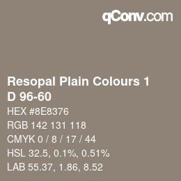 Código de color: Resopal Plain Colours 1 - D 96-60 | qconv.com