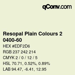 Code couleur: Resopal Plain Colours 2 - 0400-60 | qconv.com