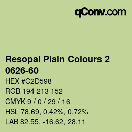 Code couleur: Resopal Plain Colours 2 - 0626-60 | qconv.com