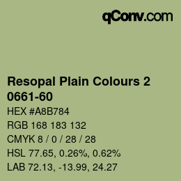 カラーコード: Resopal Plain Colours 2 - 0661-60 | qconv.com