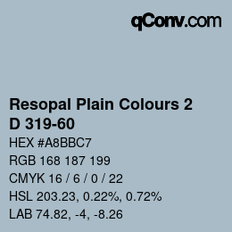 Código de color: Resopal Plain Colours 2 - D 319-60 | qconv.com