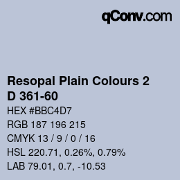 Código de color: Resopal Plain Colours 2 - D 361-60 | qconv.com