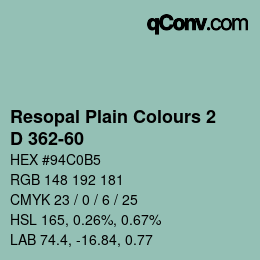 Código de color: Resopal Plain Colours 2 - D 362-60 | qconv.com