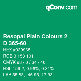 Farbcode: Resopal Plain Colours 2 - D 365-60 | qconv.com