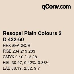 Color code: Resopal Plain Colours 2 - D 432-60 | qconv.com