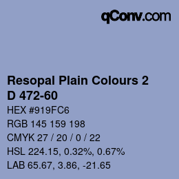 Código de color: Resopal Plain Colours 2 - D 472-60 | qconv.com