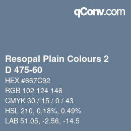 Código de color: Resopal Plain Colours 2 - D 475-60 | qconv.com